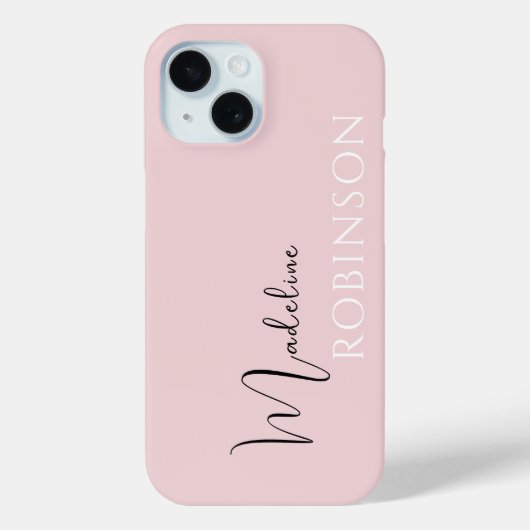 ミニマルイニシャルモダンモノグラムピンク Case-Mate iPhoneケース (裏面)