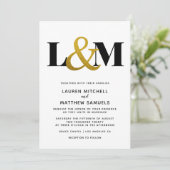 ミニマルイニシャル結婚式招待状 招待状 (スタンド正面)