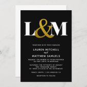 ミニマルイニシャル結婚式招待状 招待状 (正面/裏面)
