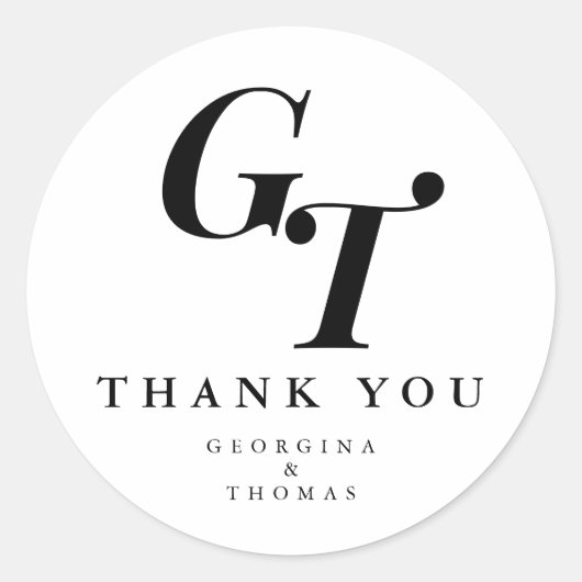 ミニマルイニシャル |シモダンッエレガントク結婚ス ラウンドシール (正面)