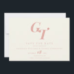 ミニマルイニシャル モダン| Chic Peach Coral結婚's セーブザデート<br><div class="desc">この祝ミニマ結婚リストと一緒にあなたのイニシャルをタイポグラフィベースのデザインで特集したコーラルピーチとアイボリートーンの日付のデザインを保存しまパーソナライズされたす。「イニシャル」の下のコレクションミニマル全体を参照</div>