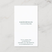 ミニマルイニシャル |濃い緑の白い枠 名刺 (裏面)