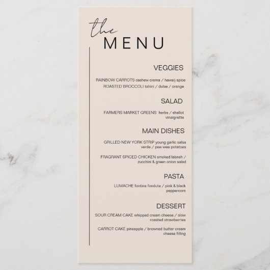 ミニマルイベントメニュー メニュー (正面)