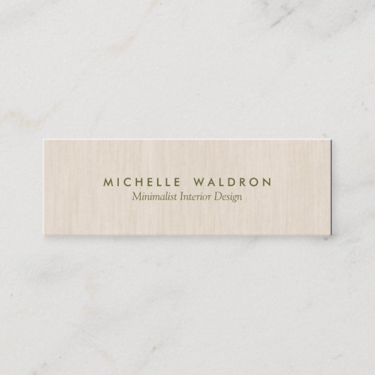 ミニマルインテリアデザシンプルイナーウッドロック スキニー名刺 (正面)