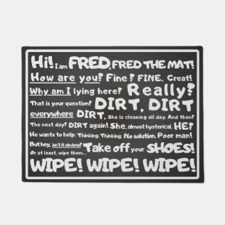 ミニマルウィット – フレッド・ザ・マット、お使いのユーモアのある文字 ドアマット