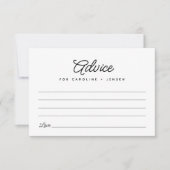 ミニマルウェディングシャワー結婚アドバイスカード 出欠カード (正面)