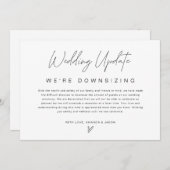 ミニマルウェディング ダウンサイズ発表カード 案内状 (正面/裏面)