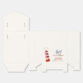 ミニマルウォーターカラー航海のライトハウスベビーシャワー フェイバーボックス (見開き)