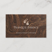 ミニマルウッドグレインリーフマッサージセラピスト写真 名刺 (正面)