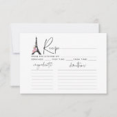 ミニマルエッフェルタワーパリブライダルレシピカード (正面)