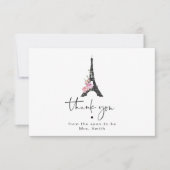 ミニマルエッフェルタワーブライダルシャワー感謝していユー カード (正面)