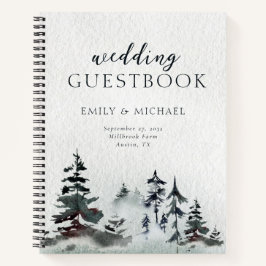 ミニマルエバーグリーンマウンテングリーン石板ゲスト ノートブック