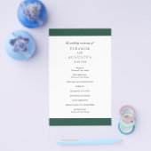 ミニマルエメラルドグリーンの予算結婚式プログラム チラシ (シングル)
