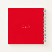 ミニマルエレガントさくらんぼレッド結婚ズゲストブック ノートブック (裏面)