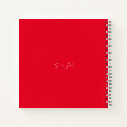 ミニマルエレガントさくらんぼレッド結婚ズゲストブック ノートブック (裏面)