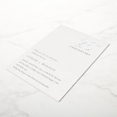 ミニマルエレガントはっきりしたシルバー 箔招待状 (回転した状態)