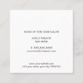 ミニマルエレガントアイボリーブラックゴールデンヘアピン スクエア名刺 (裏面)