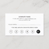 ミニマルエレガントアイボリーブラックゴールデン美しい ロイヤリティカード (裏面)