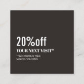 ミニマルエレガントアイボリー白黒美しいクーポン 割引カード (正面)