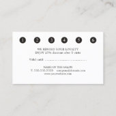 ミニマルエレガントアイボリー白黒美しい ロイヤリティカード (裏面)