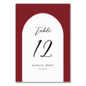 ミニマルエレガントア結婚チ |赤いテーブル番号 テーブルナンバー (正面)