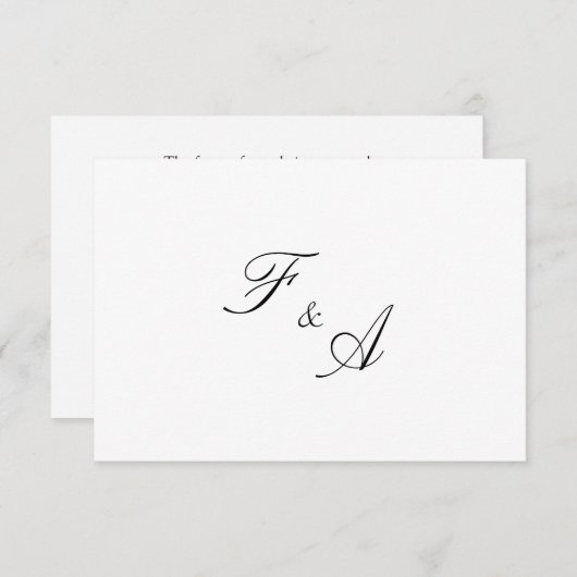 ミニマルエレガントイスラム結婚教徒 出欠カード (正面/裏面)