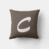 ミニマルエレガントイニシャル文字モノグラム クッション (裏面)