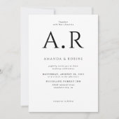 ミニマルエレガントイニシャル結婚式招待状 招待状 (正面)