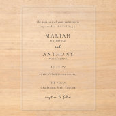 ミニマルエレガントウェディング アクリル招待状 (正面)