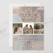 ミニマルエレガントオーバーレイ結婚写真 招待状 (正面)