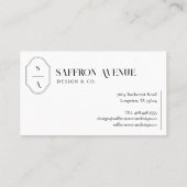 ミニマルエレガントカスタムモノグラムクレストカスタム写真 名刺 (裏面)