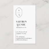 ミニマルエレガントカスタムモノグラムクレストカスタム写真 名刺 (裏面)