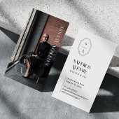 ミニマルエレガントカスタムモノグラムクレストカスタム写真 名刺