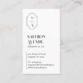 ミニマルエレガントカスタムモノグラムクレスト白黒 名刺 (正面)