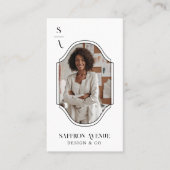 ミニマルエレガントカスタムモノグラム紋章 名刺 (正面)