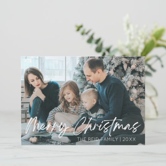 ミニマルエレガントカスタム家族の写真 シーズンカード (スタンド正面)