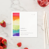 ミニマルエレガントカラフルプライドレインボー結婚ズ スタンダードカクテルナプキン (インサイチュ)