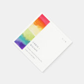 ミニマルエレガントカラフルプライドレインボー結婚ズ スタンダードカクテルナプキン (角)