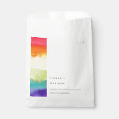 ミニマルエレガントカラフルプライドレインボー結婚ズ フェイバーバッグ (正面)