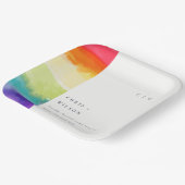 ミニマルエレガントカラフルプライドレインボー結婚ズ ペーパープレート (傾斜あり)