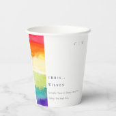 ミニマルエレガントカラフルプライドレインボー結婚ズ 紙コップ (裏面)