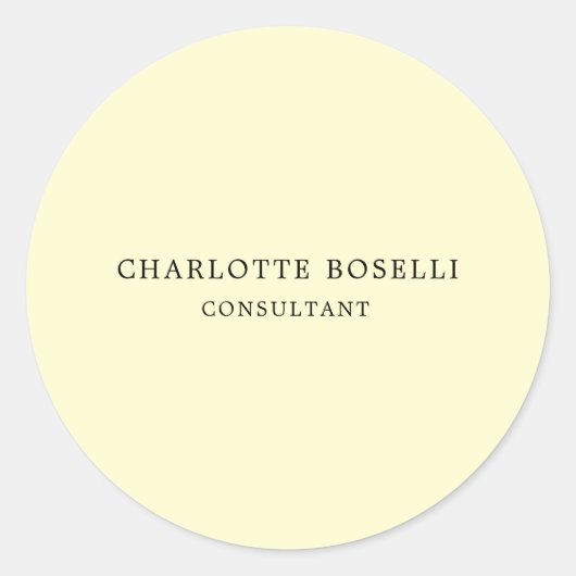 ミニマルエレガントクラシカルプロフェッショナルクリーム ラウンドシール (正面)