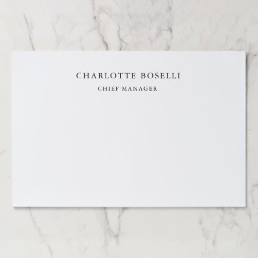 ミニマルエレガントクラシカルプロフェッショナルシンプル ペーパーパッド (正面)