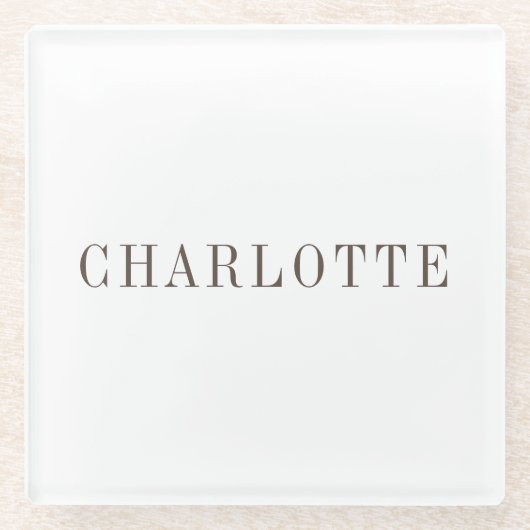 ミニマルエレガントクラシカルプロフェッショナル名 ガラスコースター (正面)