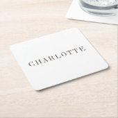 ミニマルエレガントクラシカルプロフェッショナル名 スクエアペーパーコースター (アングル)