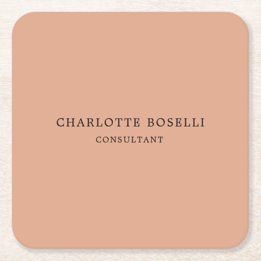 ミニマルエレガントクラシカルプロフェッショナル スクエアペーパーコースター (正面)