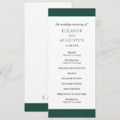 ミニマルエレガントクラシックエメラルド結婚グリーン プログラム (正面/裏面)