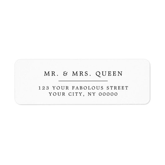 ミニマルエレガントクラシックシンプル差出人住所 ラベル (正面)