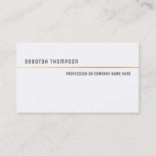 ミニマルエレガントクラシックホワイトでクリーンなプロ 名刺 (正面)