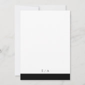 ミニマルエレガントクラシックモダン結婚白黒 招待状 (裏面)